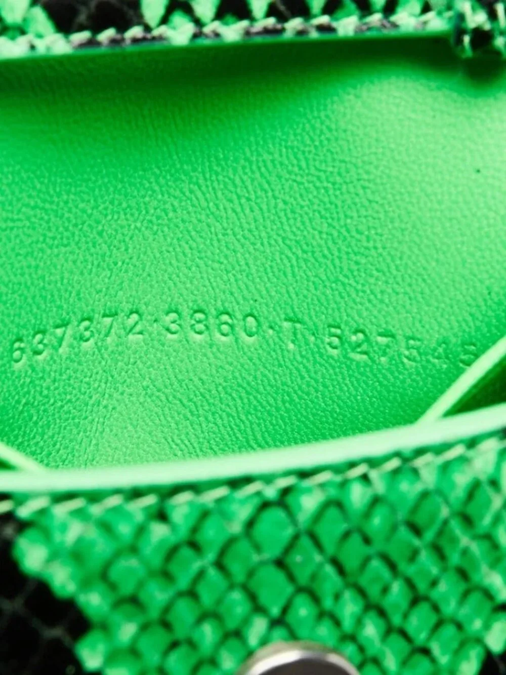 Balenciaga Green/Black Faux Python Leather Hourglass Mini Top Handle Bag - Picture 7 of 11